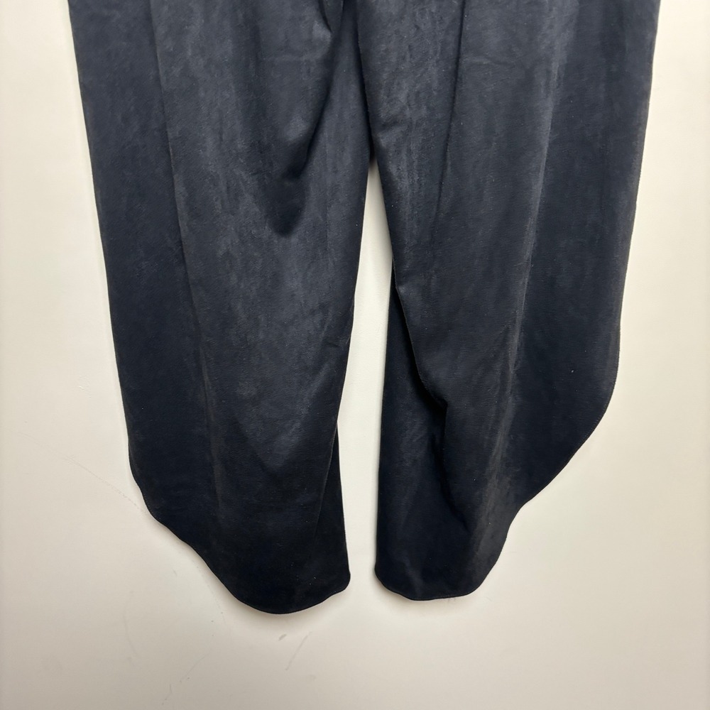Drew Black High Waist Asymmetrical Tulip Hem Wide Leg Wrap Trouser Pants Women M - Picture 8 of 10